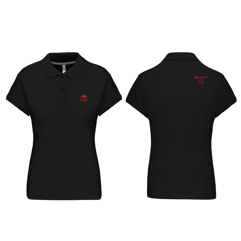 Polo femmes Noir - manches courtes