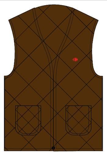 Body padded without sleeves brown